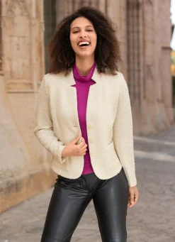 Damen Mona Blusenjacken|Basics<Blusenjacke mit Schulterpolster