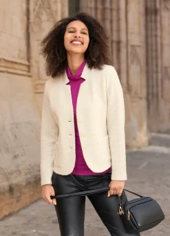 Damen Mona Blusenjacken|Basics<Blusenjacke mit Schulterpolster