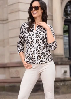 Damen Mona Blusenjacken<Blusenjacke mit Stehkragen