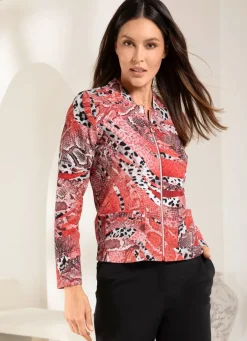 Damen Mona Blusenjacken<Blusenjacke mit tollem Druck