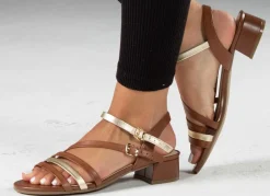 Clearance Caprice Sandalette aus teilweise metallisiertem Nappaleder Damen Sandalen