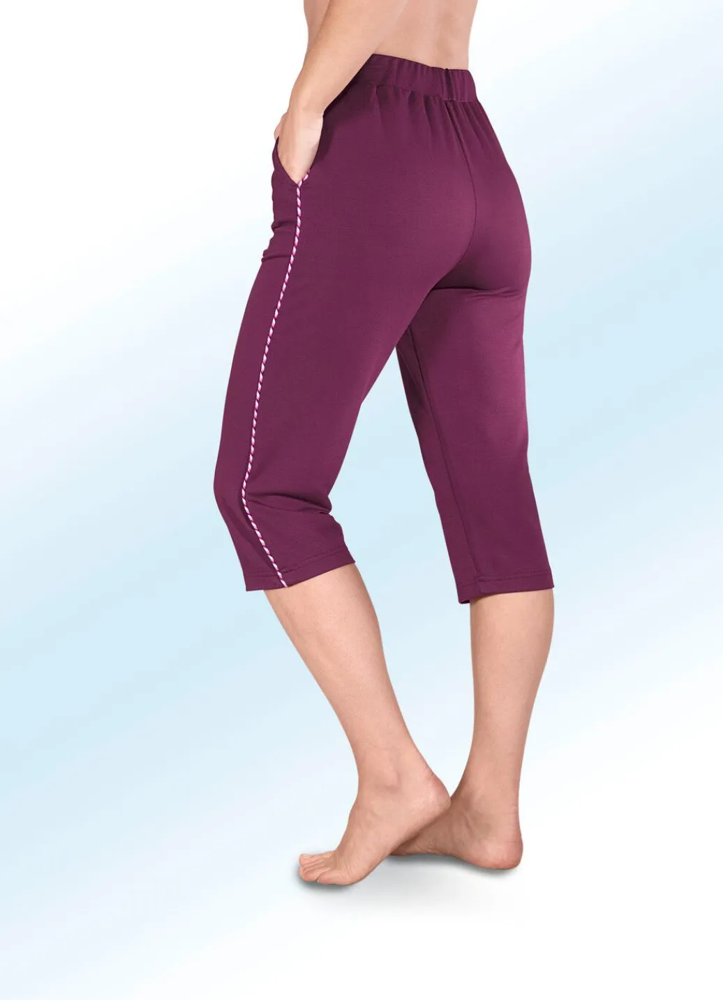 Damen Mona Freizeithosen<Caprihose mit bequemem Dehnbund