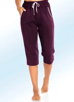 Damen Mona Freizeithosen<Caprihose mit Zierband