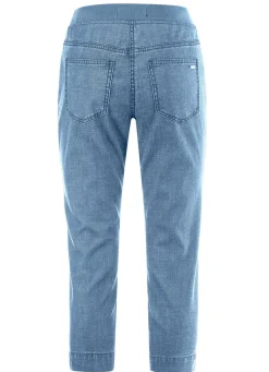 Damen Mona Shorts|Schlupfhosen<Caprijeans mit Strasssteinchenzier