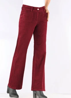 Damen Mona Lange Hosen<Cordhose mit weitem Beinverlauf