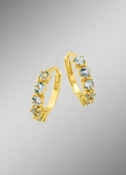 Online Creolen mit Blautopas Damen Ohrschmuck