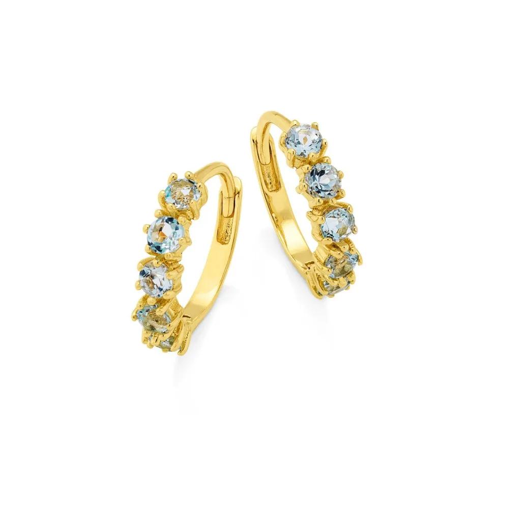 Online Creolen mit Blautopas Damen Ohrschmuck