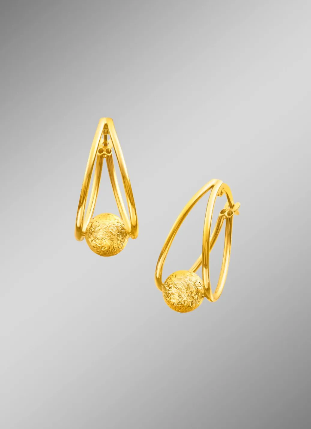 Online Creolen mit diamantierter Kugel Damen Ohrschmuck