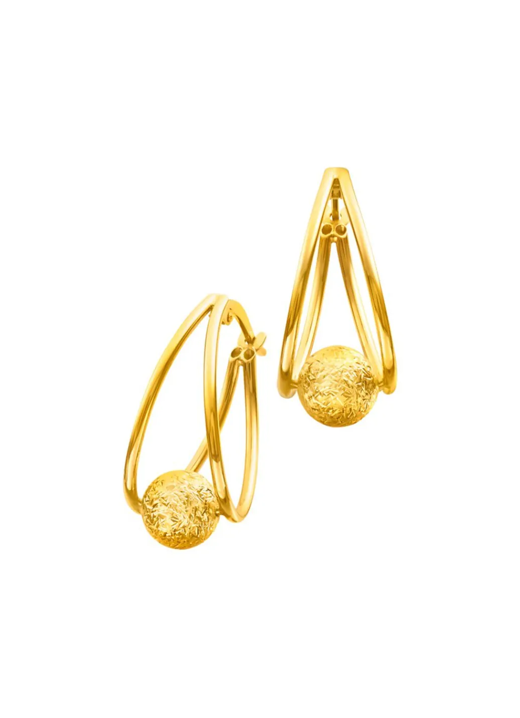 Online Creolen mit diamantierter Kugel Damen Ohrschmuck