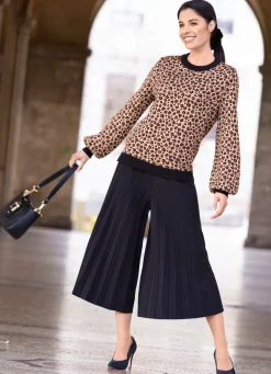 Damen Mona Schlupfhosen|Culotten<Culotte mit Plissee-Falten