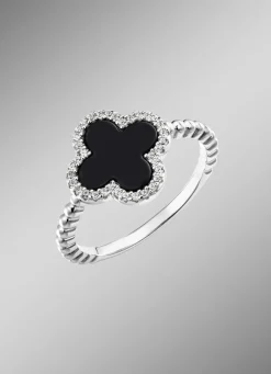 Damenring aus Silber mit Onyx und Zirkonia Damen Ringe