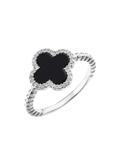Damenring aus Silber mit Onyx und Zirkonia Damen Ringe