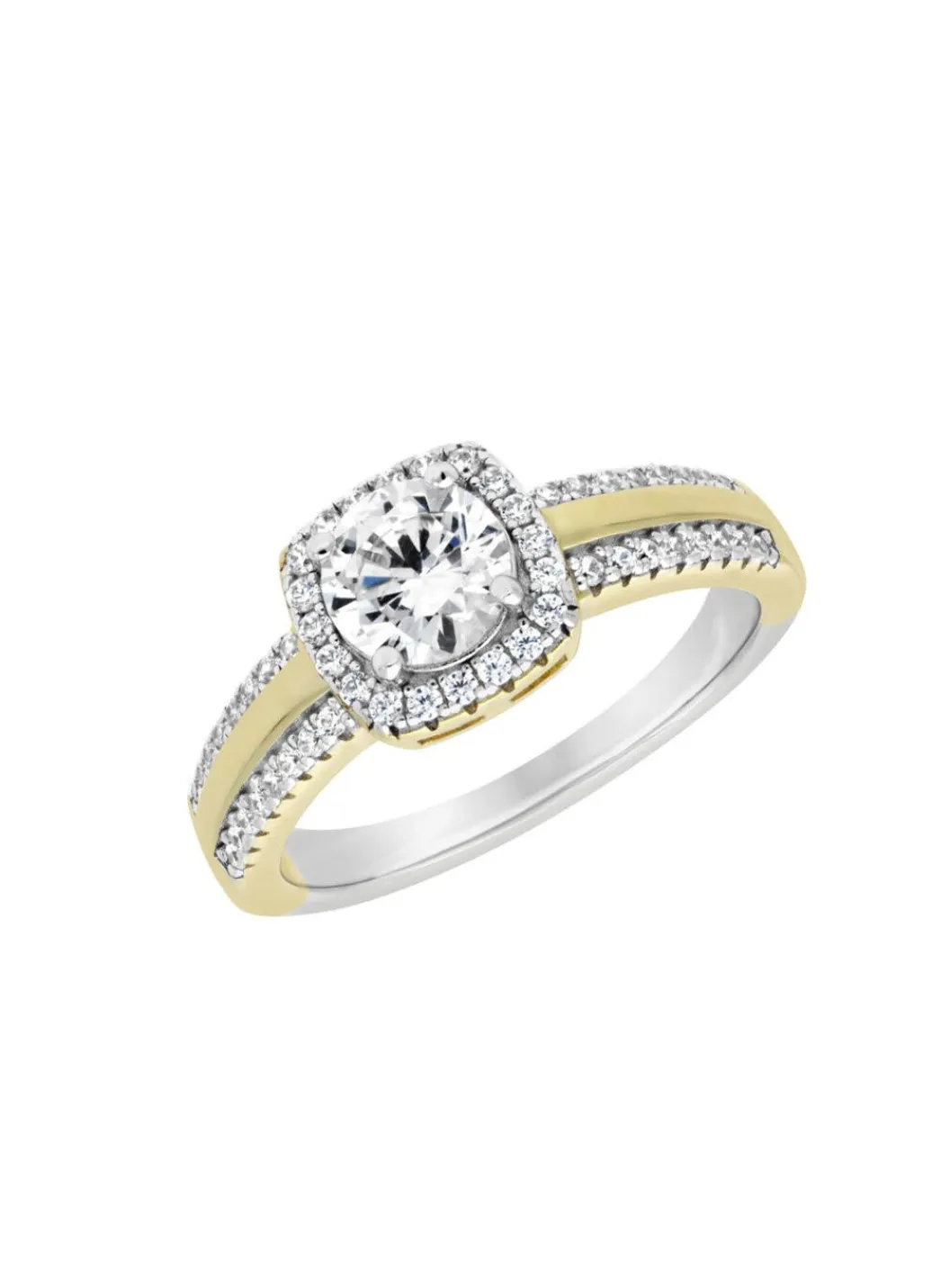Online Damenring im Bicolor-Design mit synth. Zirkonia Damen Ringe