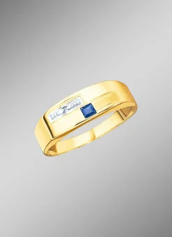 Online Damenring in Bicolor mit Diamant und echt blauem Safir Damen Ringe