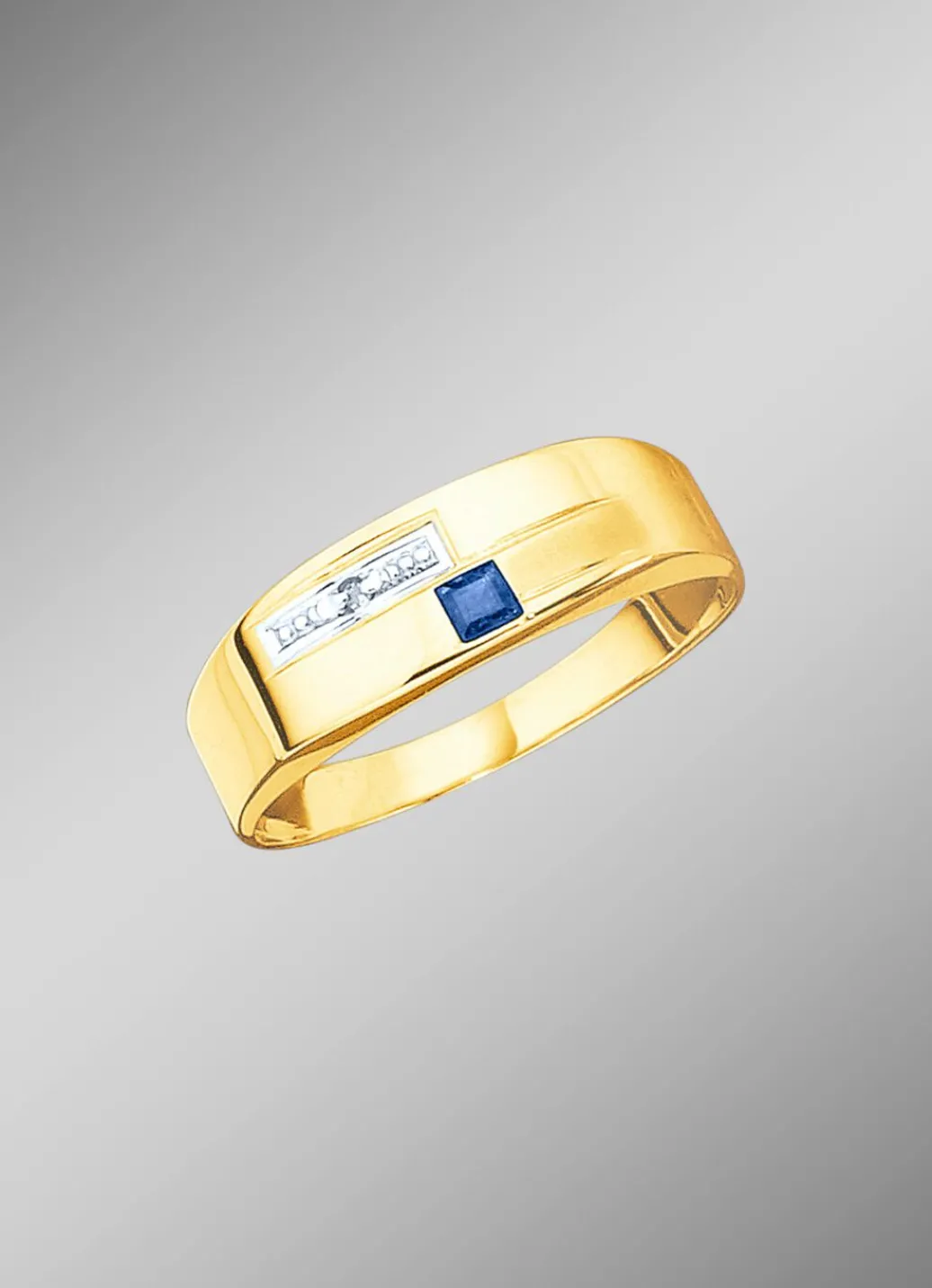 Online Damenring in Bicolor mit Diamant und echt blauem Safir Damen Ringe