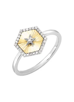 Clearance Damenring in Bicolor mit 1 Brillant und 30 Diamanten Damen Ringe