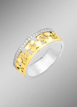Damenring in Bicolor mit Zirkonia Damen Ringe