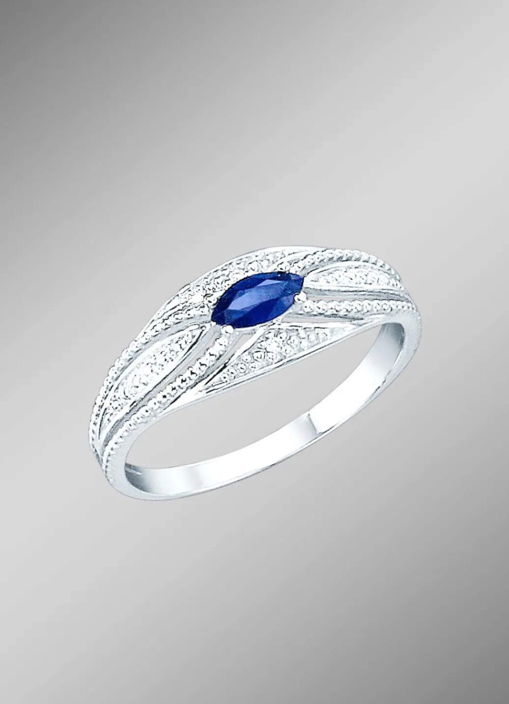 Online Damenring mit Brillanten und echt blauem Safir Damen Ringe