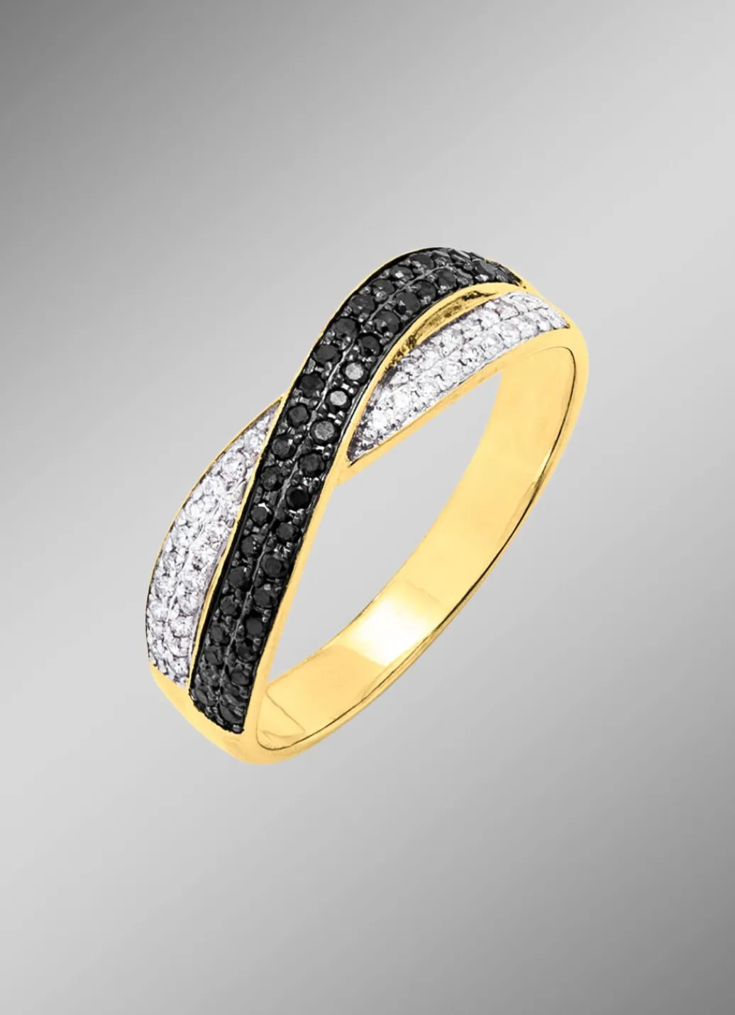 Best Damenring mit Diamanten in Weiß und Schwarz Damen Ringe
