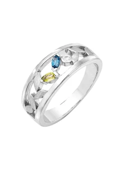 Hot Damenring mit echt Peridot, Blautopas, beh., und synth. Zirkonia Damen Ringe