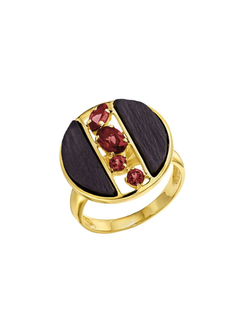 Outlet Damenring mit echt Rhodolith und Schiefer Damen Ringe