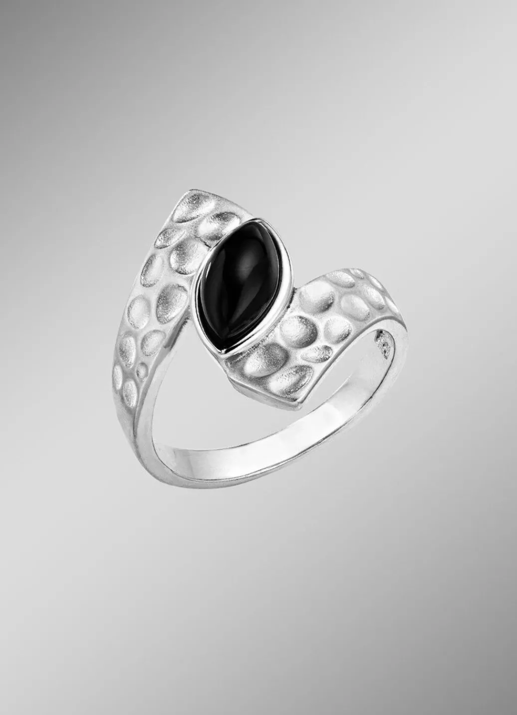 Discount Damenring mit echt schwarzem Achat, der Charakter zeigt! Damen Ringe