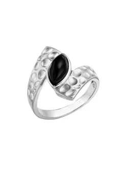 Discount Damenring mit echt schwarzem Achat, der Charakter zeigt! Damen Ringe