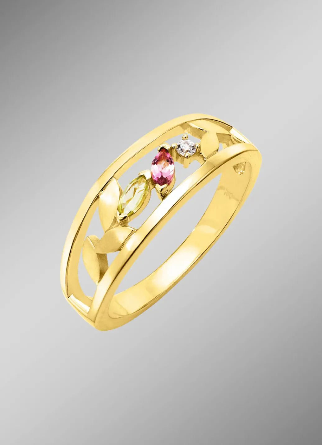 New Damenring mit Edelsteinen und synth. Zirkonia Damen Ringe