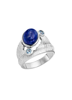 Discount Damenring mit Lapislazuli und Baby Blautopas Damen Ringe
