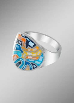 Discount Damenring mit Mosaik-Design Damen Ringe|Modeschmuck