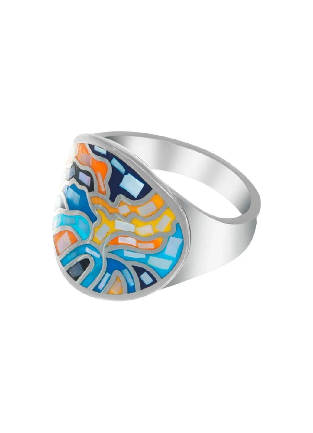 Discount Damenring mit Mosaik-Design Damen Ringe|Modeschmuck