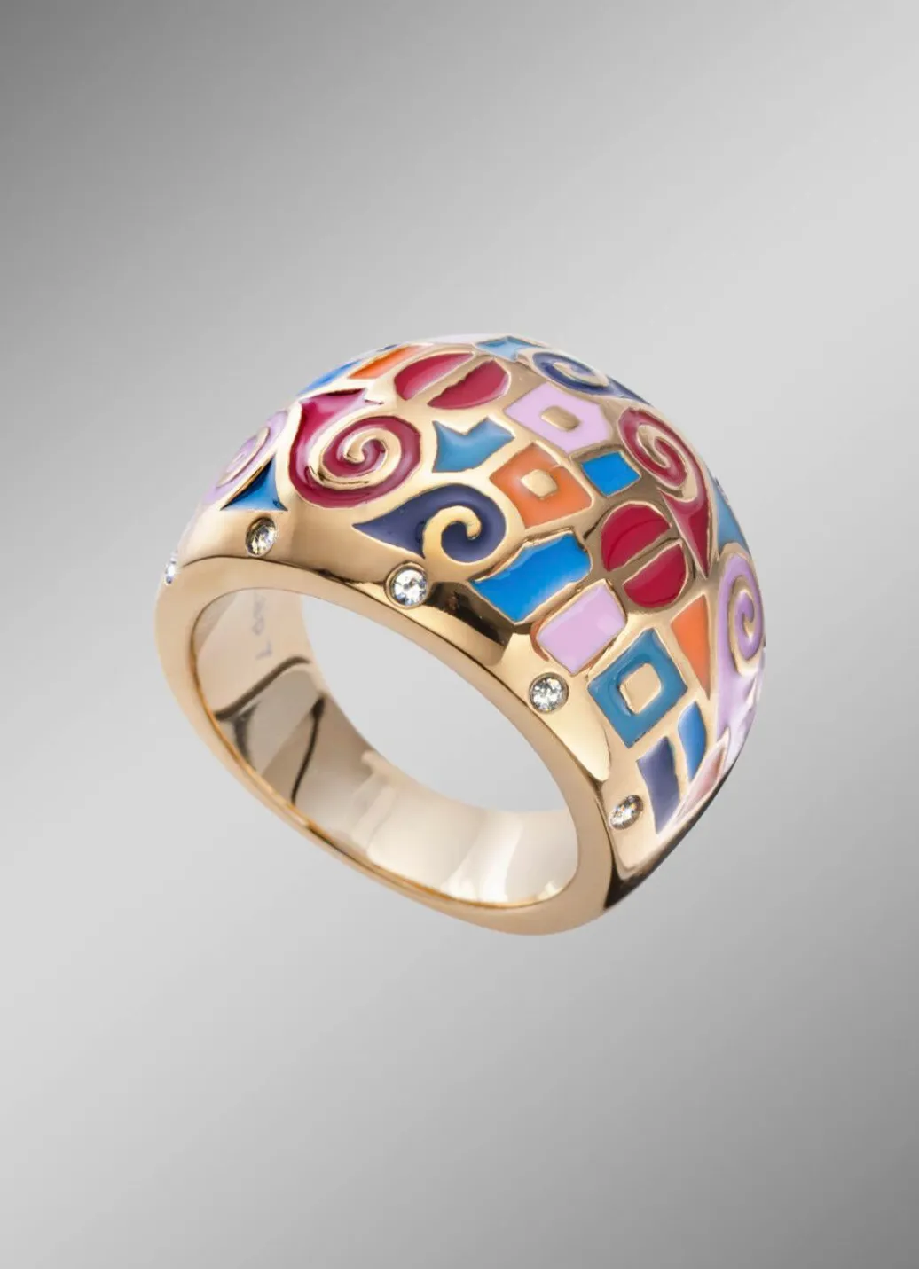 Discount Damenring mit Mosaikmuster und Kristallen Damen Ringe|Modeschmuck