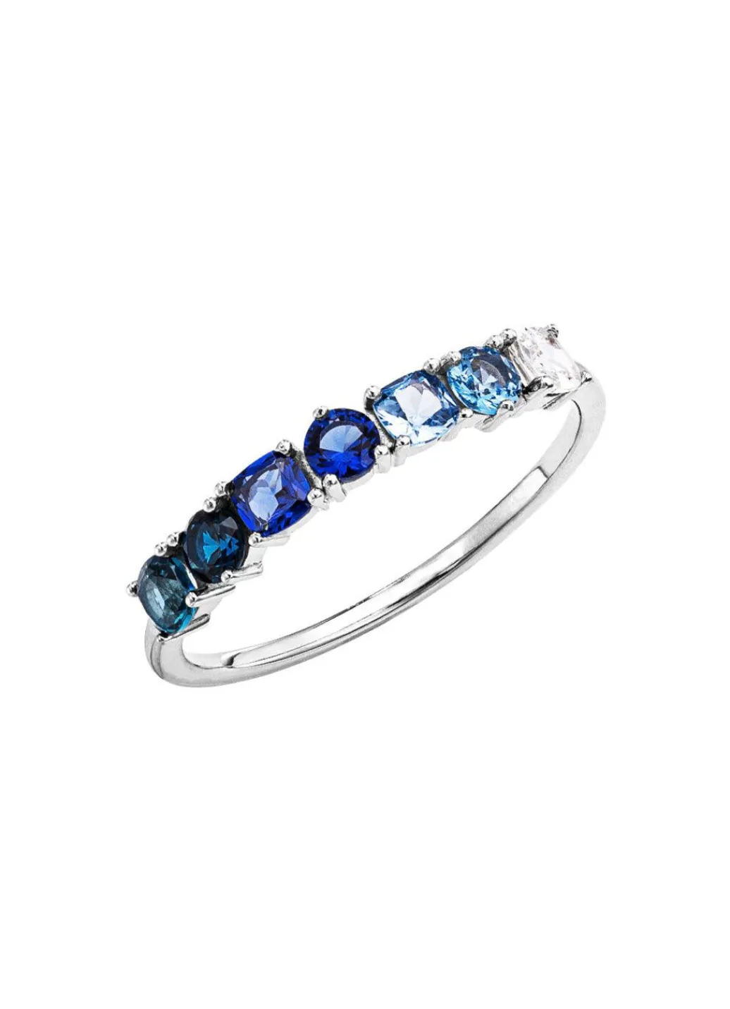 New Damenring mit synth. Zirkonia in Weiß und Blautönen Damen Ringe