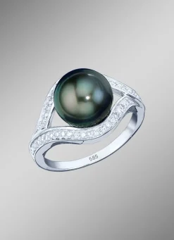 Online Damenring mit Tahiti-Zuchtperle und Brillanten Damen Ringe