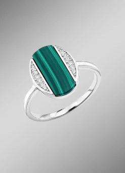 Best Damenring mit Zirkonia und Malachit Damen Ringe