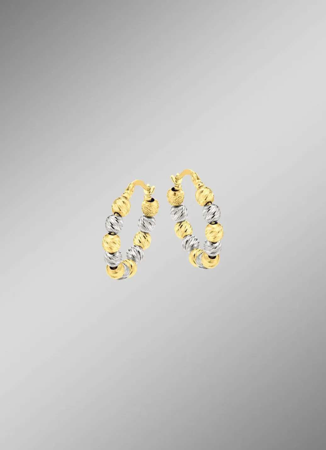 Damen Mona Ohrschmuck<Diamantierte Creolen in Bicolor