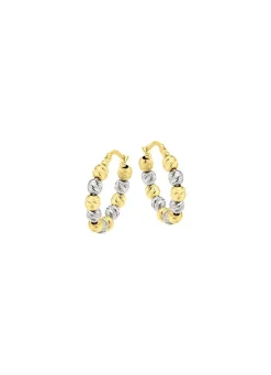 Damen Mona Ohrschmuck<Diamantierte Creolen in Bicolor