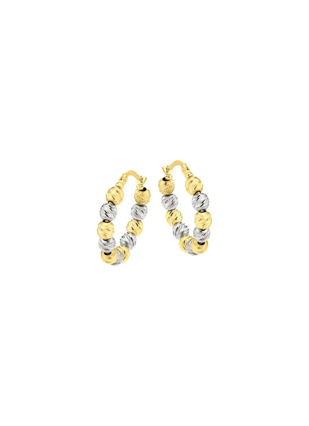 Damen Mona Ohrschmuck<Diamantierte Creolen in Bicolor
