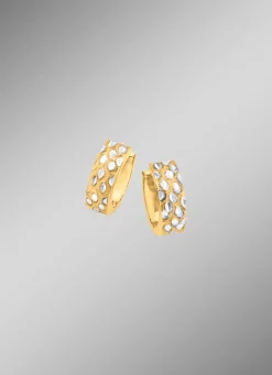 Clearance Diamantierte Klappcreolen Damen Ohrschmuck