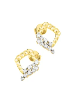 Damen Mona Ohrschmuck<Diamantierte Ohrstecker mit 18 Brillanten