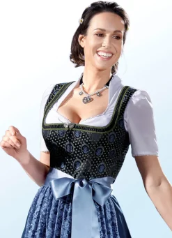 Damen Mona Blusen<Dirndlbluse mit Bortenzier