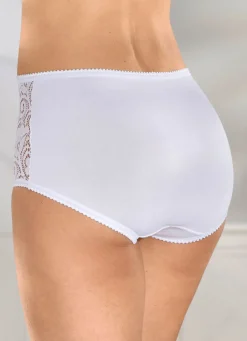 Sale Dreierpack Slips mit Elastikspitze Damen Slips