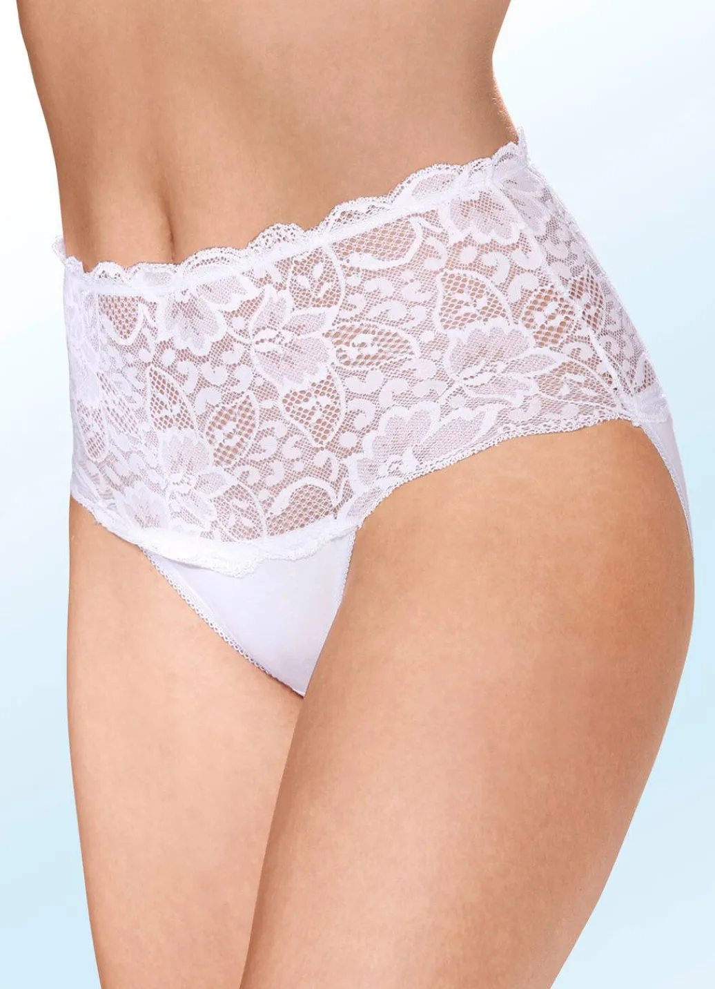 Discount Dreierpack Slips mit Elastikspitze Damen Slips