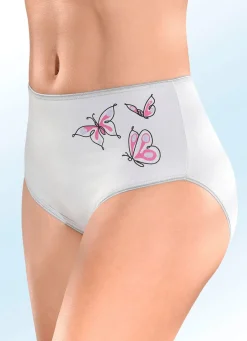 Dreierpack Slips mit Schmetterlingsmotiv Damen Slips