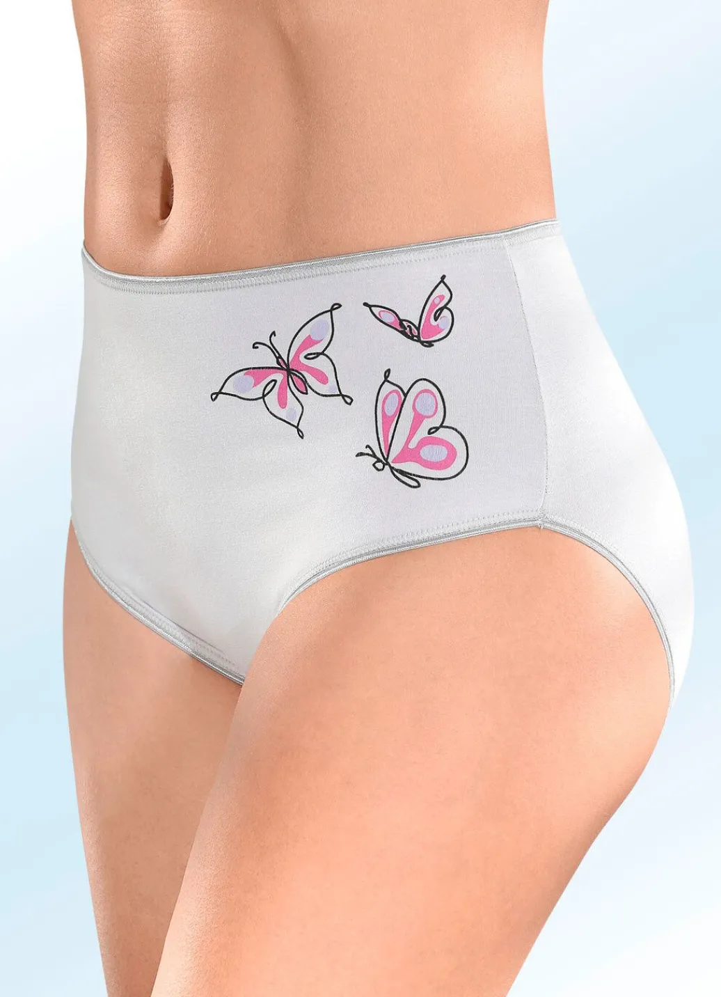 Dreierpack Slips mit Schmetterlingsmotiv Damen Slips