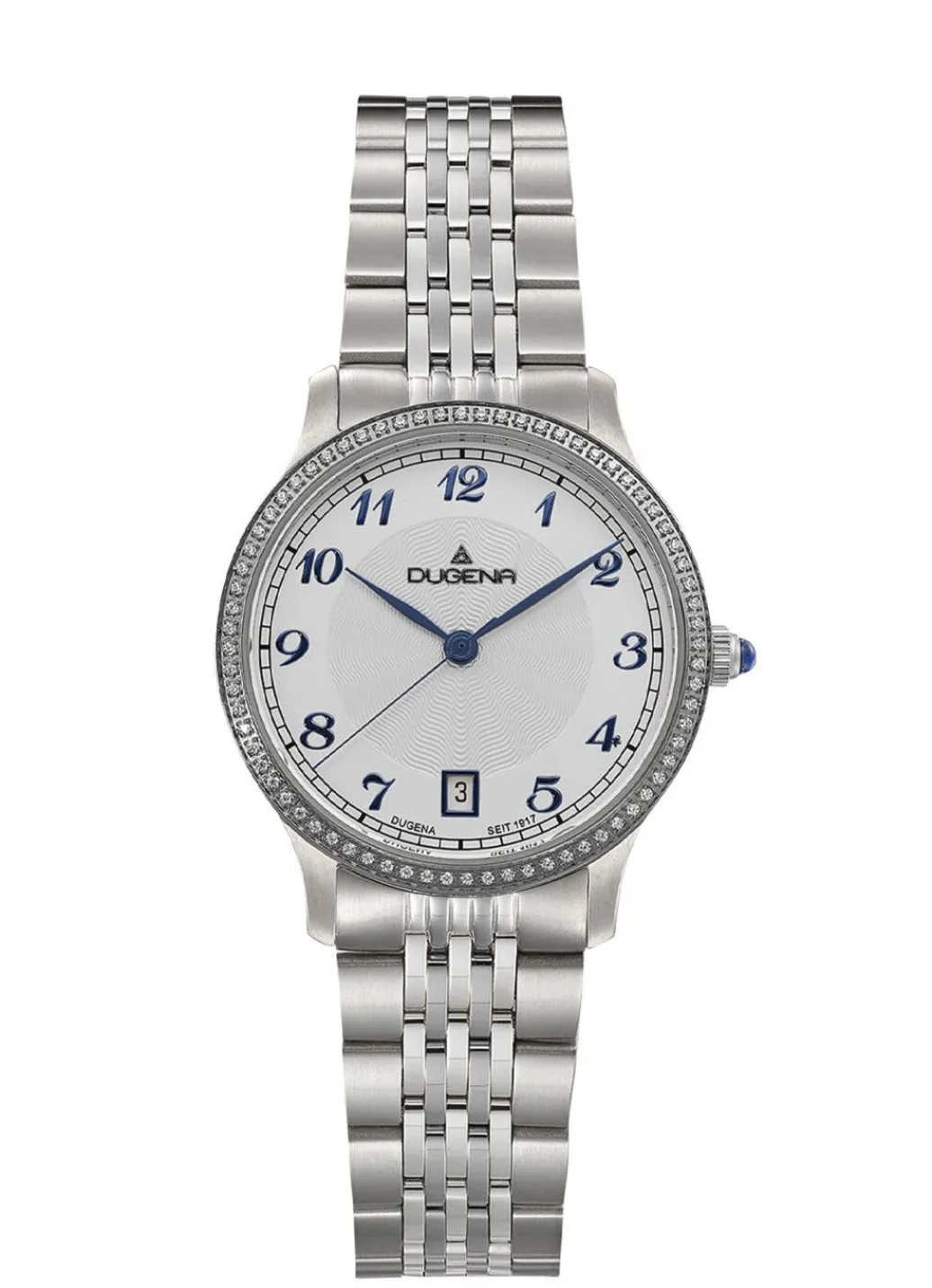 New Dugena-Quartz-Damenuhr mit Edelstahlbandgehäuse Damen Quarzuhren