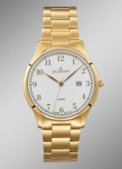 Sale Dugena-Quartz-Herrenuhr mit Edelstahlbandgehäuse Herren Quarzuhren