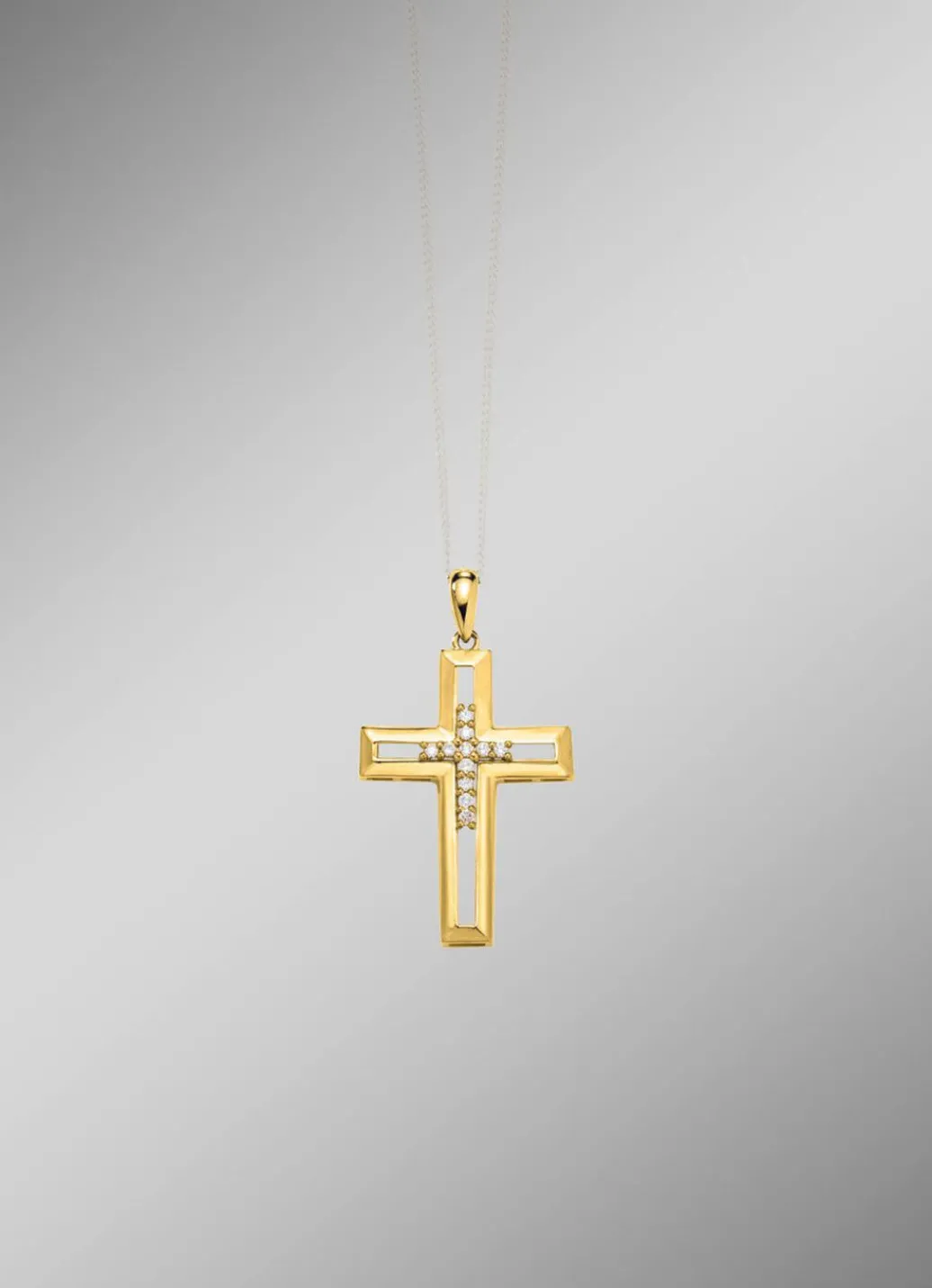 Online Durchbrochener Kreuz-Anhänger mit Brillanten Damen Anhänger