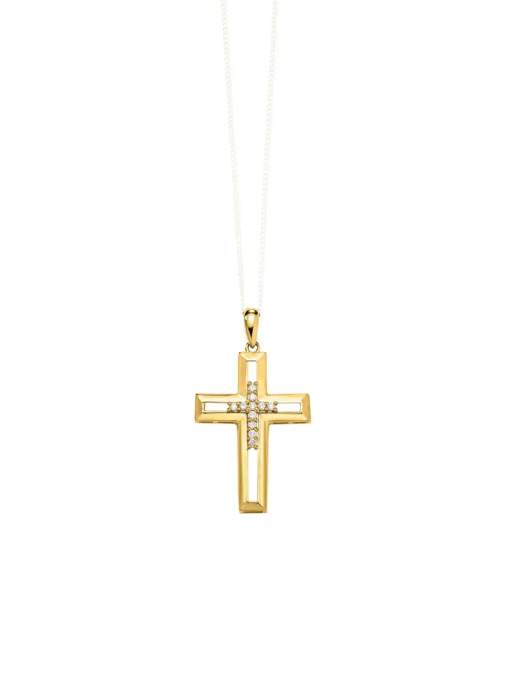 Online Durchbrochener Kreuz-Anhänger mit Brillanten Damen Anhänger