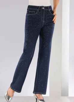 Damen Mona Lange Hosen|Jeans<Edel-Jeans mit dekorativer Strasszier